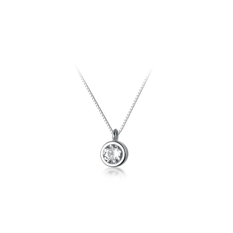 CZ Sterling Silver 925 Pendant Necklaces